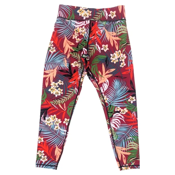 MinkPink Move Tropical Leggings Womens Large Pink Stretch - Picture 4 of 10